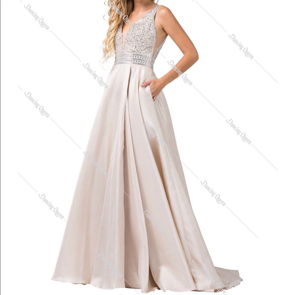 Dancing Queen Champagne Gown In Size Xs. Great Condition!